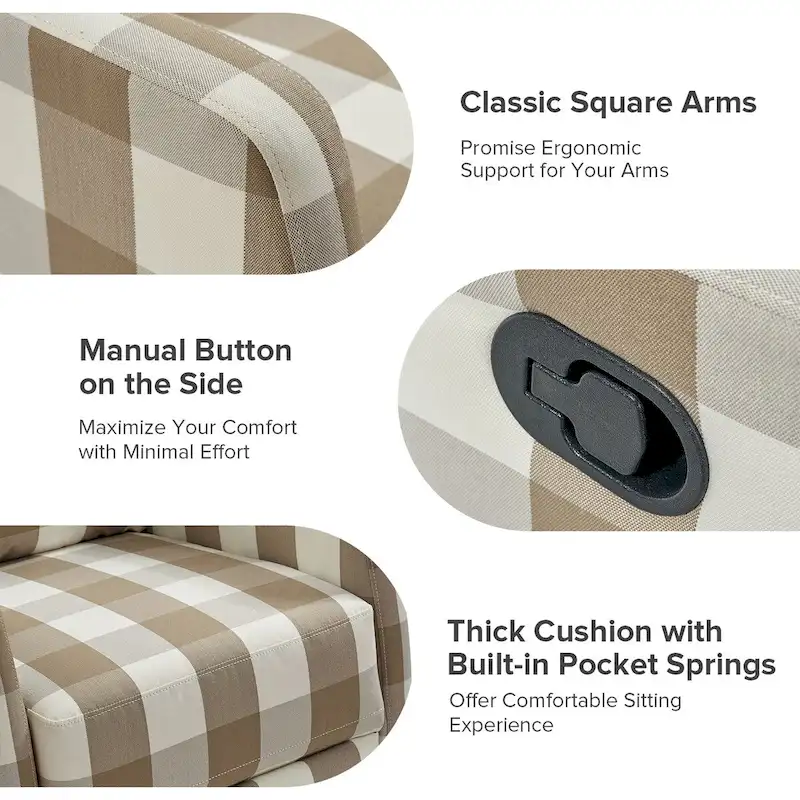 Diana Modern Polyester 360-degree Swivel Rocker Recliner Set of 2 by HULALA HOME