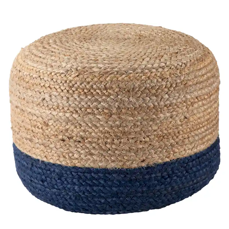 Juniper Home Saba Round Jute Pouf Ottoman/Foot Stool