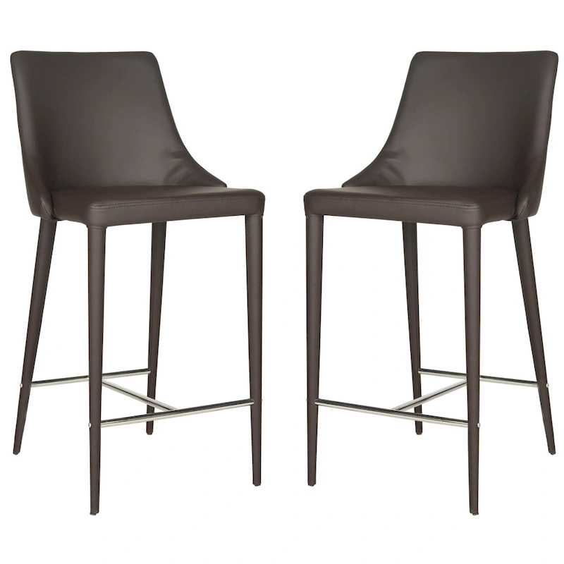 SAFAVIEH Soledad 26-inch White Counter Stool (Set of 2) - 22.9  x 18.9  x 37.4  - 23Wx19Dx37H