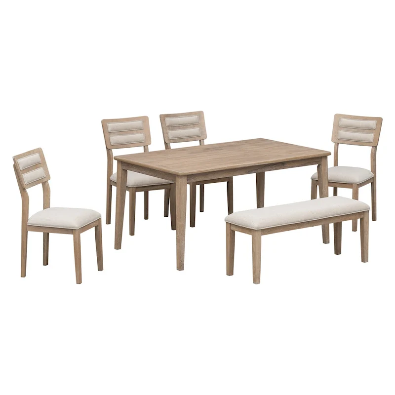 6-Piece Wooden Dining Table Set - 60