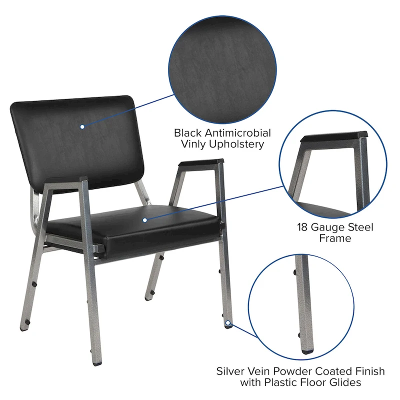 1500 lb. Rated Antimicrobial Bariatric Medical Reception Chair