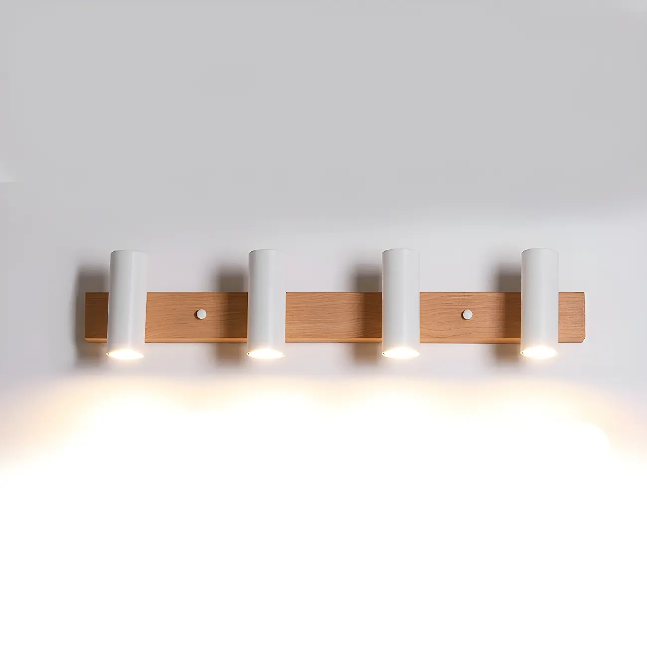 Cylinder White 4-Light Bathroom Vanity Lights in Hardwired