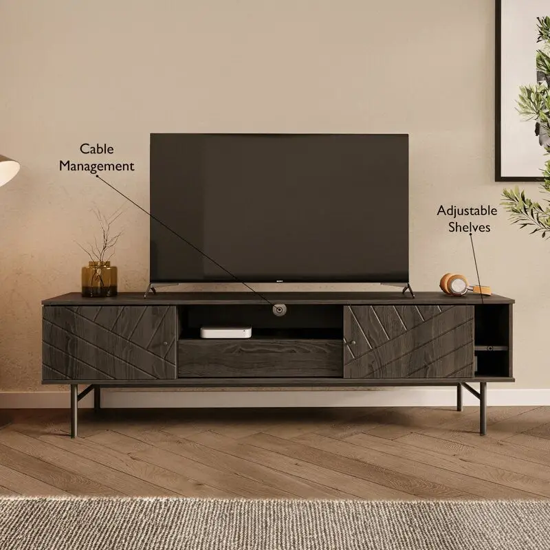 70.6 Media Console Oak Effect TV Stand