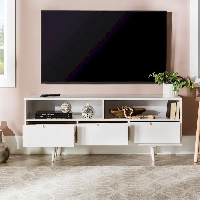 Middlebrook Alby 58-inch Mid-Century Solid Wood TV Stand