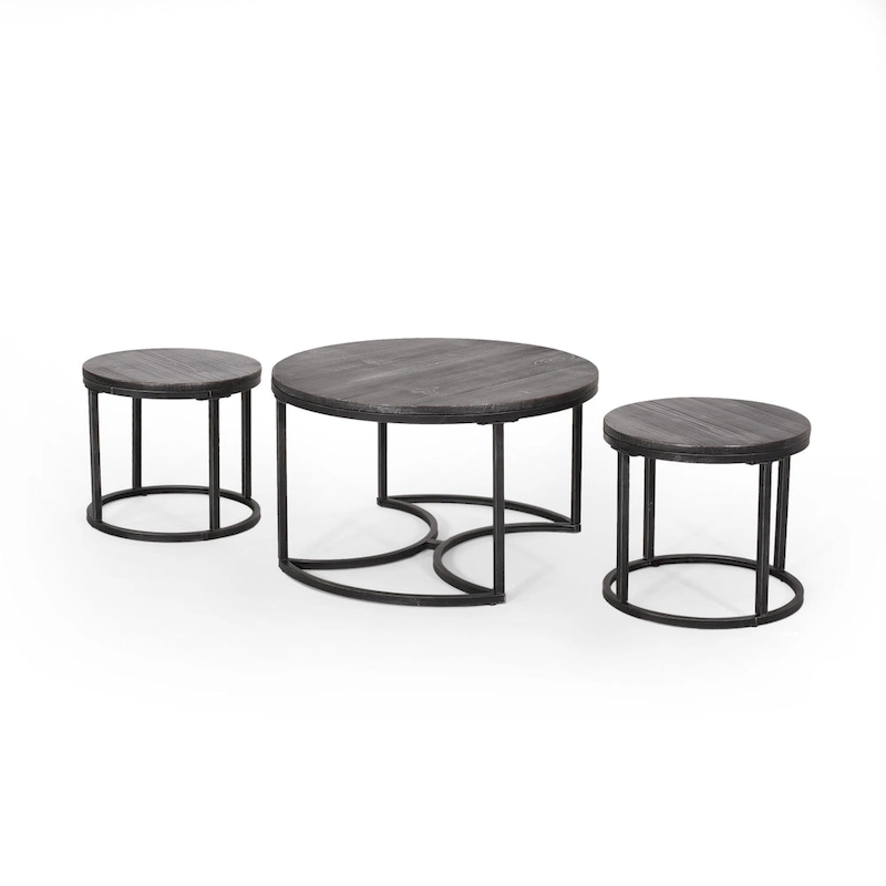 Gerrish Modern Industrial Coffee Table Set by Christopher Knight Home