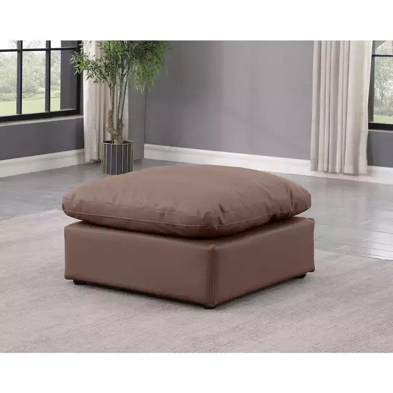 Meridian Furniture,Indulge Vegan Leather Ottoman