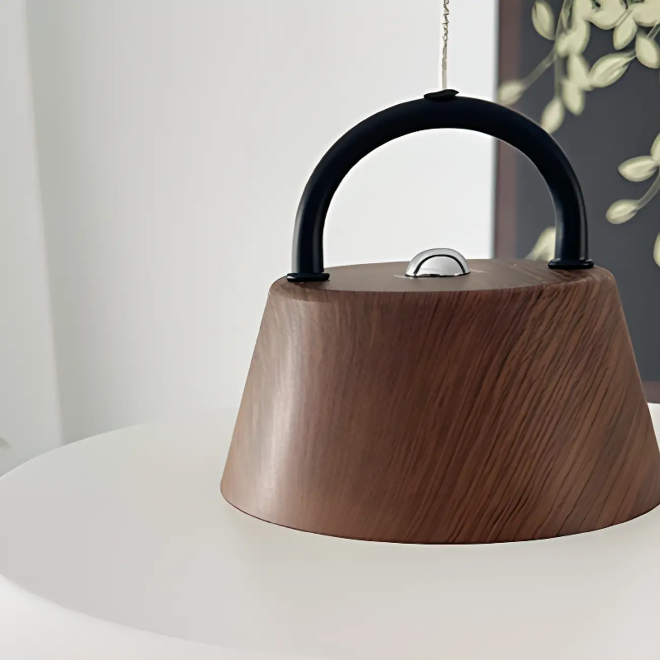 White Barn Metal Walnut Dimmable Hanging LED Pendant Light