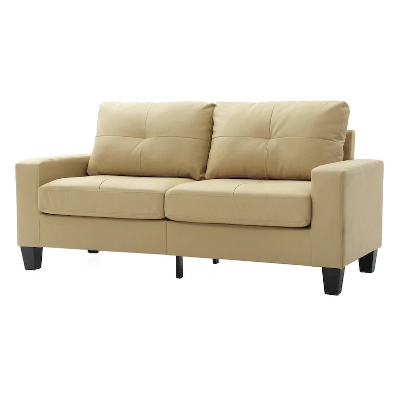 71 in. W Track Arm Faux Leather 3-Seat Sofa
