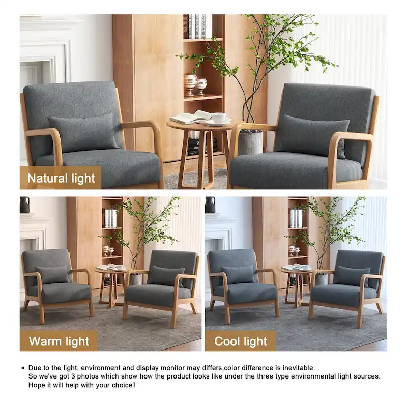 Upholstered Armchair Accent Chairs with Pillows Set of 2