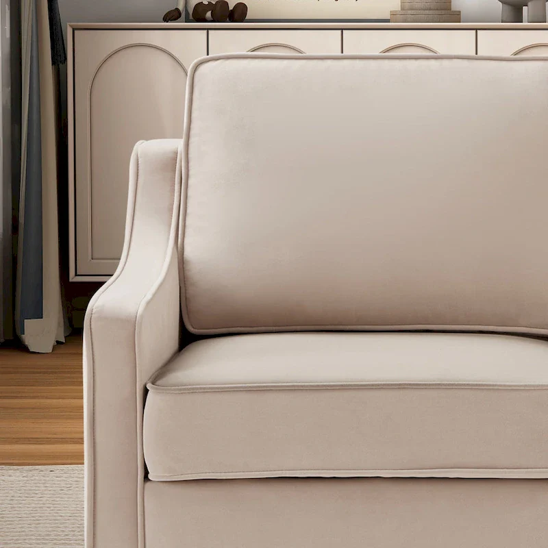 Modern Velvet Upholstered Accent Chair Single Sofa Armchair