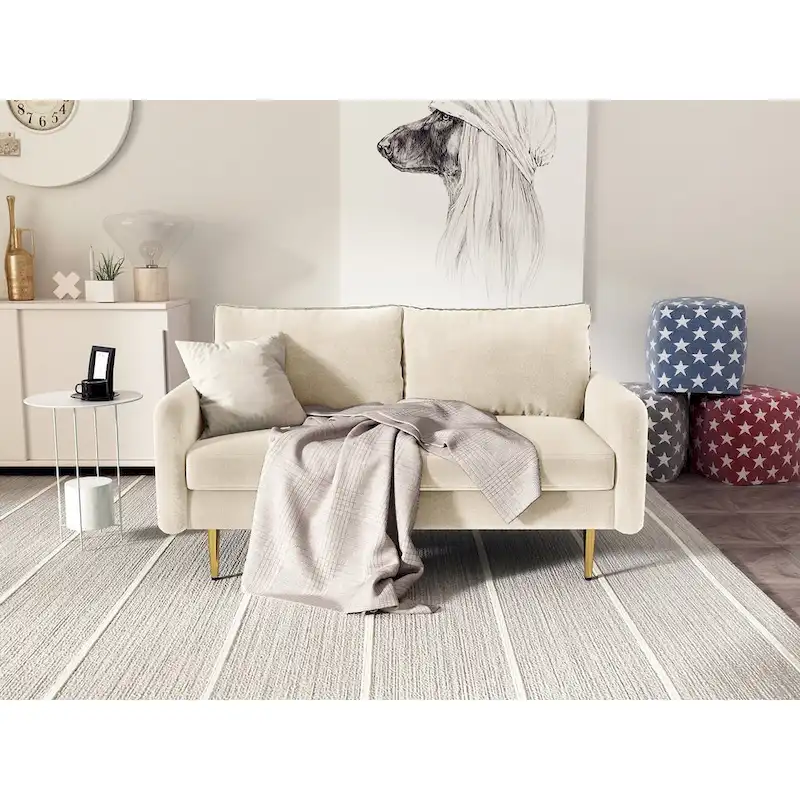 58 Velvet Square Arm Loveseat