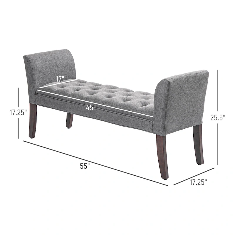 HOMCOM End of Bed Bench with Button Tufted Design, Upholstered Bench