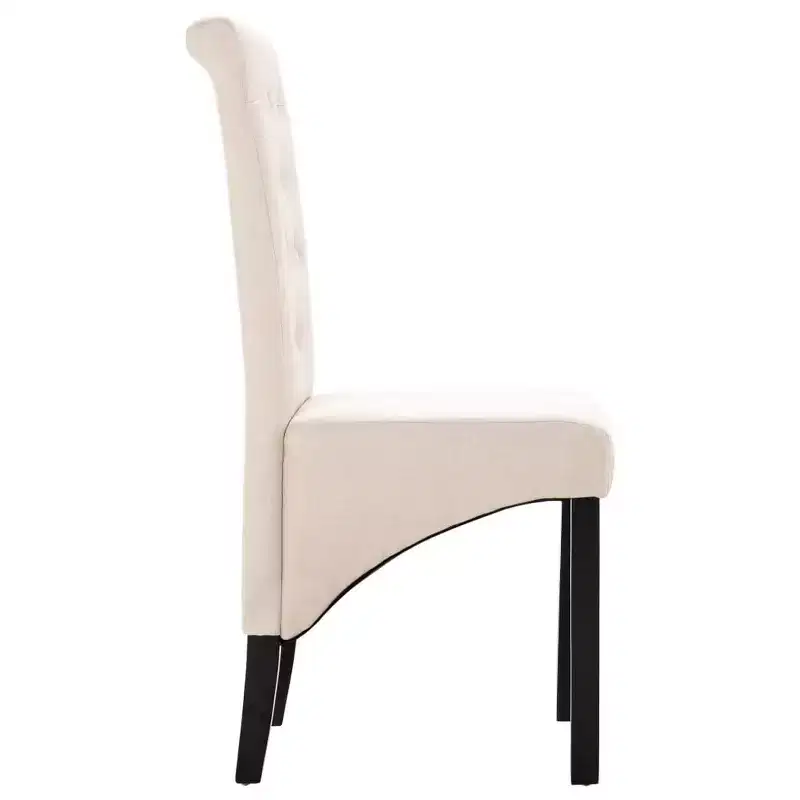 CLIHOME Modern style dining chair, solid wood leg soft cushion fabric kitchen chair(Set of 2)