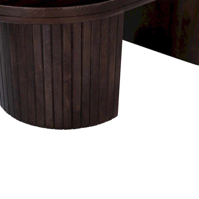 Geneva 51 in. Brown Wood Oval Coffee Table