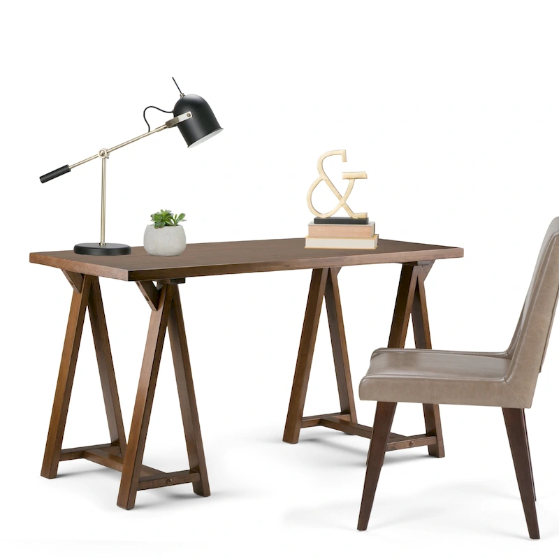 WYNDENHALL Hawkins SOLID WOOD Modern Industrial 56 inch Wide Writing Desk