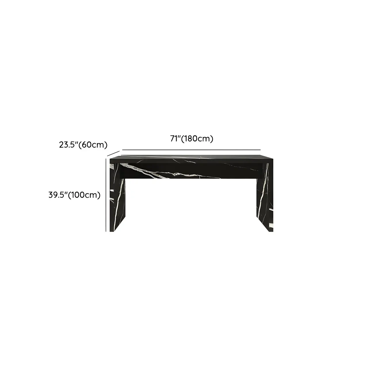 Elegant Black Marble Double Pedestal Bar Table