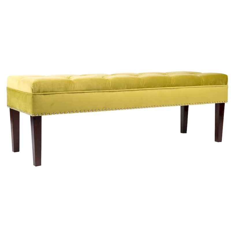 Mid Century Modern Tufted Upholstered Living Room Bench