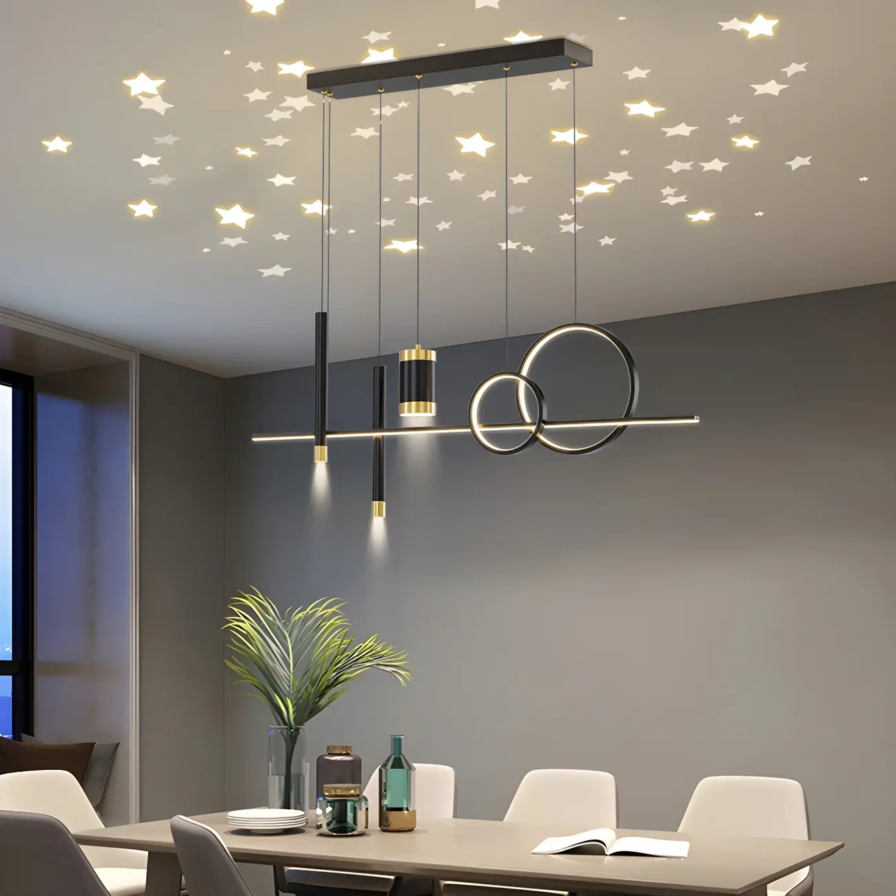 Trendy Modern Metal Cylinder Multi-Light Pendant