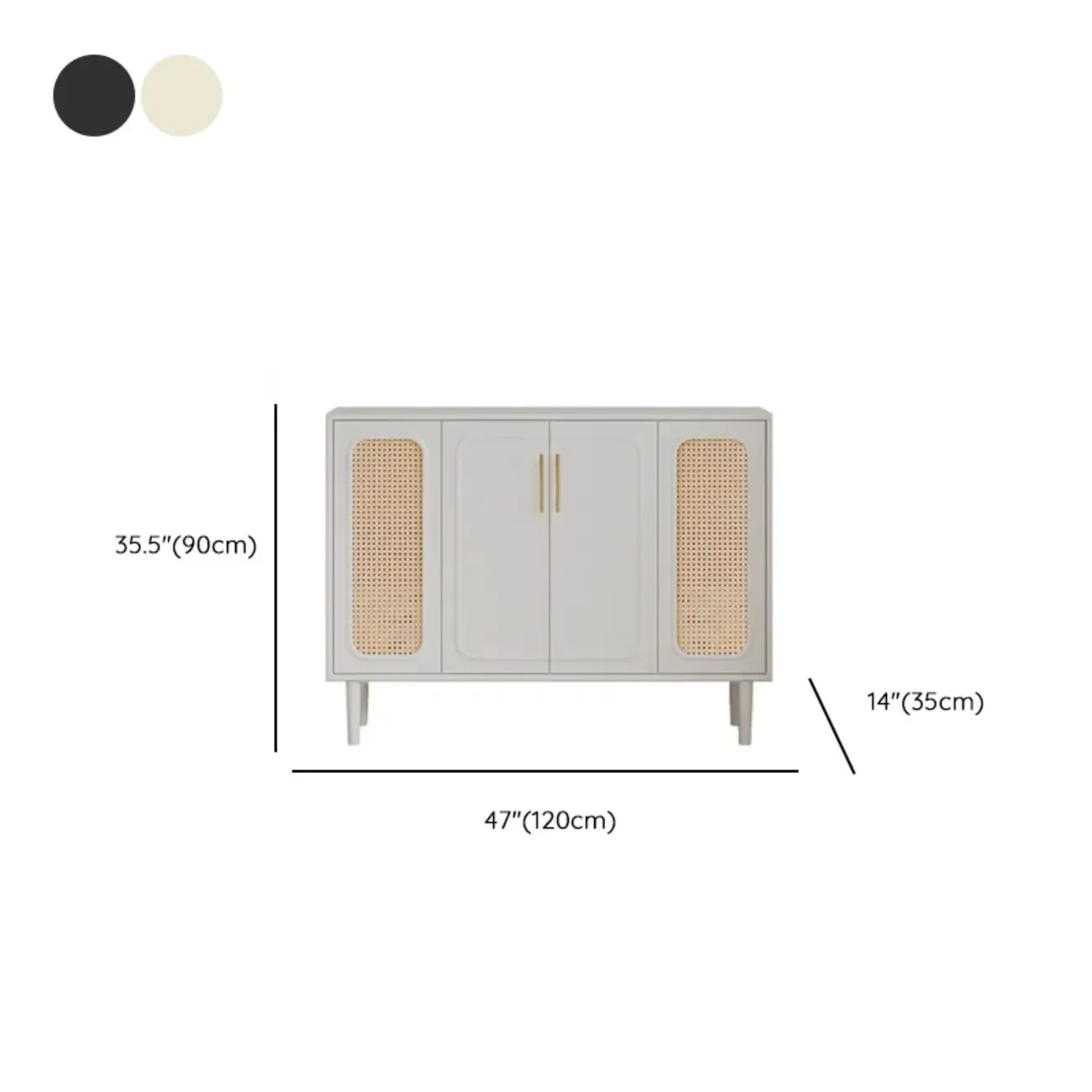 Modern Ink Wood Slab Buffet with Adjustable Shelving