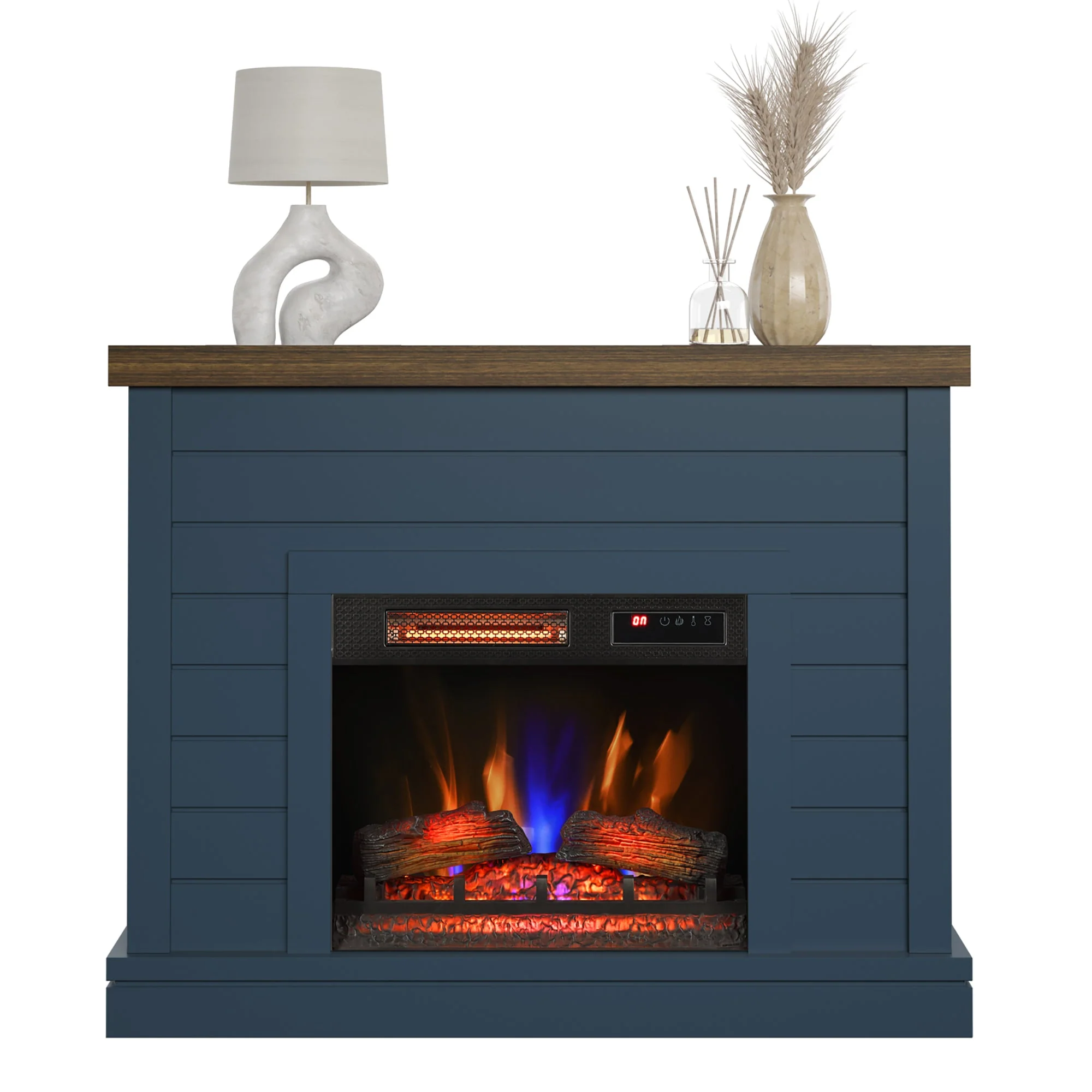 duraflame? Farmhouse Shiplap Electric Fireplace Wall Mantel