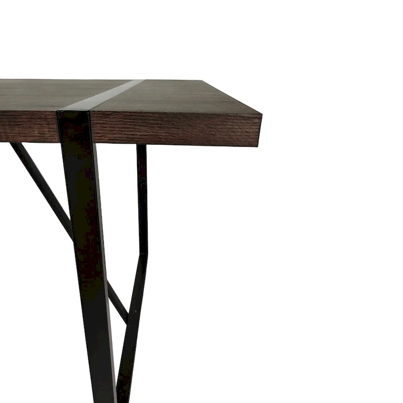 Wood Colour Dining Table and Modern Dining Chairs, Mid Century Wooden Kitchen Table, Metal Base & Legs