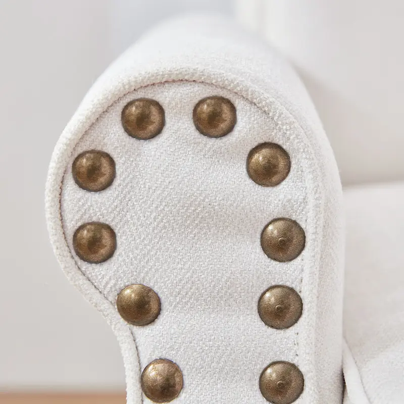 Mid-Century Modern Upholstered Accent chair with Solid Wood Legs