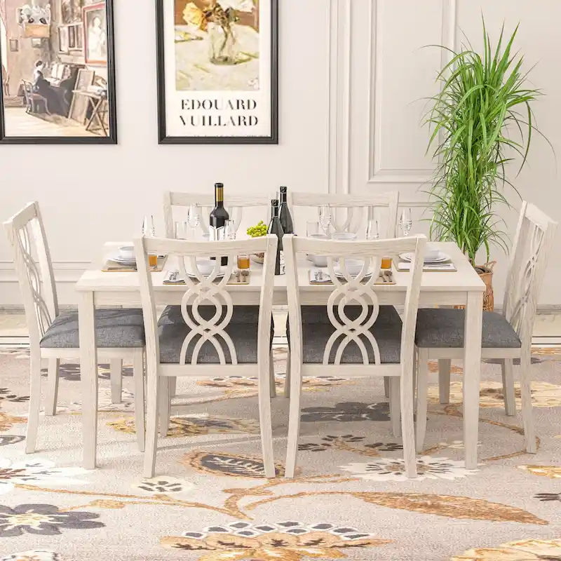 VECELO Solid Wood Dining Chairs Set of 2/4/6, Kitchen Side Chair