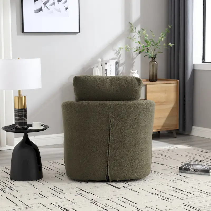 Swivel Barrel Chair, Round Accent Sofa Chair Barrel Club Chair