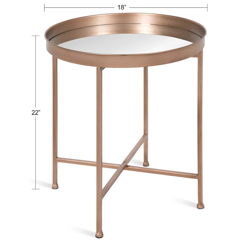 Kate and Laurel Celia Round Metal Side Table - 18.25x18.25x22