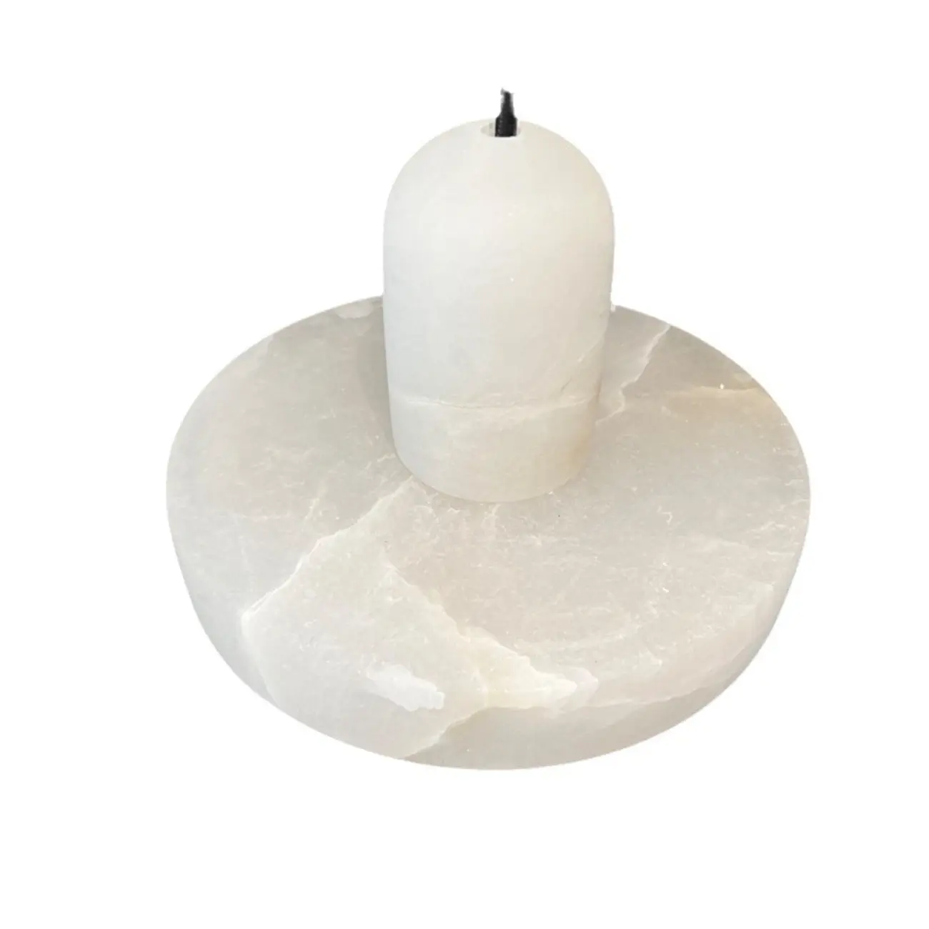 White Stone Geometric Rope Pendant Light Fixture