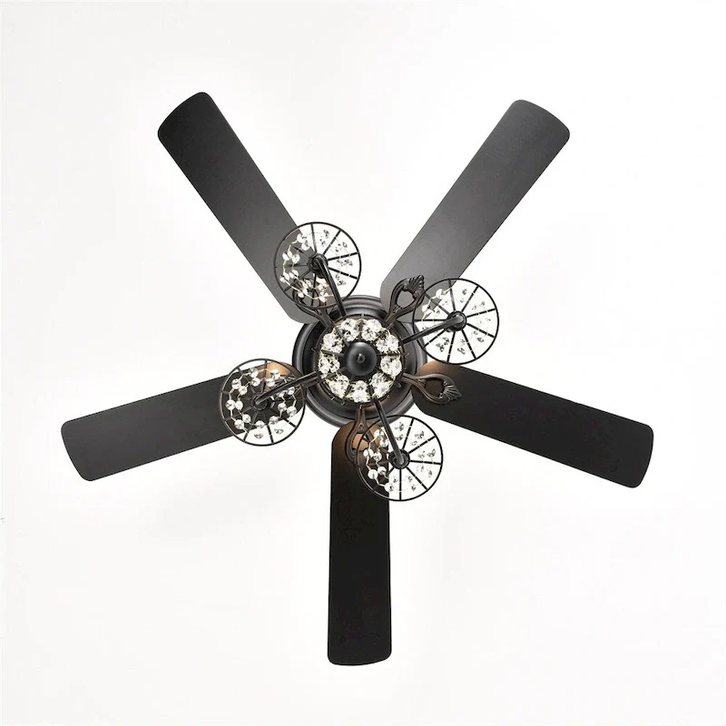 Chandelier Fan with Light and Remote,Dual Finish Reversible Blades
