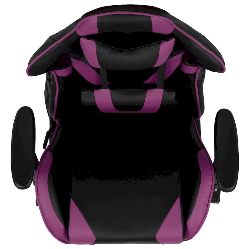 Racing Gaming Ergonomic Chair with Fully Reclining Back in Red LeatherSoft