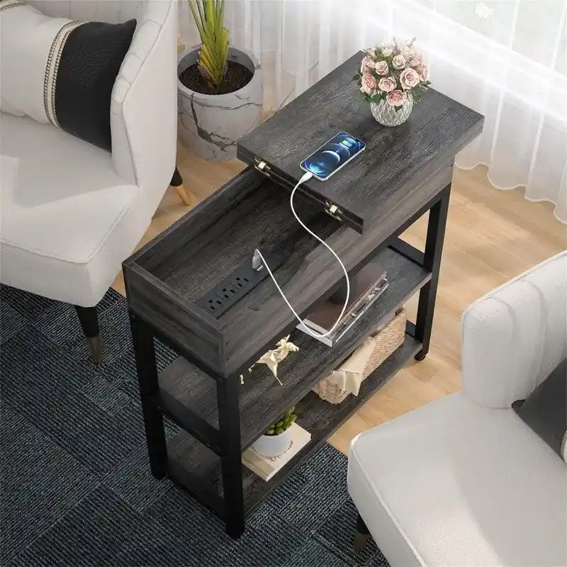 End Table with Charging Station - 11D x 23.6W x 24.5H