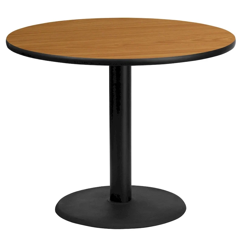 36 Round Laminate Table Top with 24 Round Table Height Base - 36W x 36D x 31.125H - 36W x 36D x 31.125H