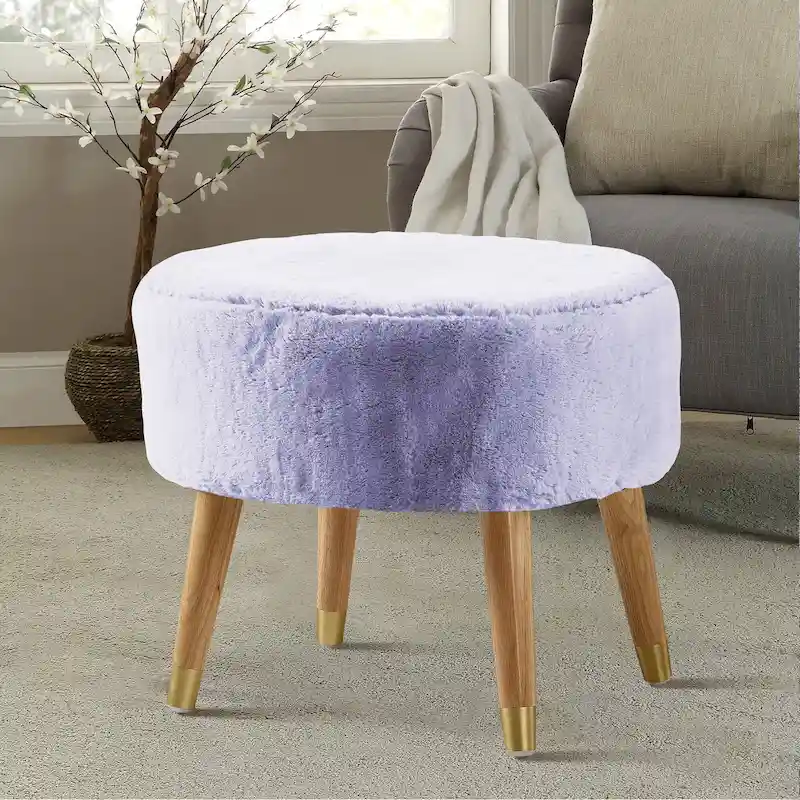 Serenta Heavy FauxFur Oval Ottoman