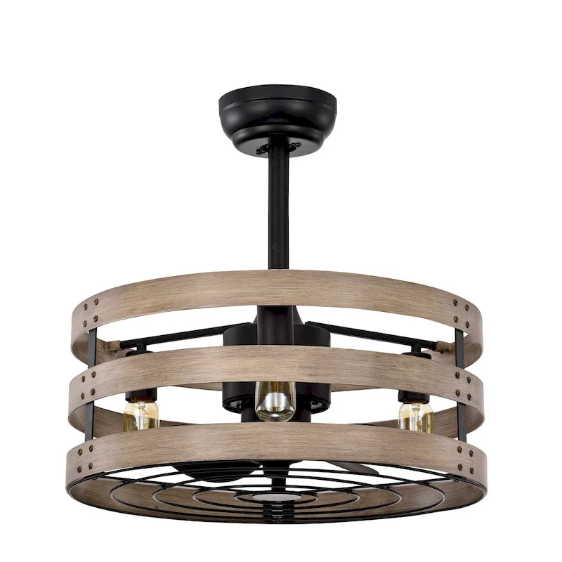 Eden Ceiling Fan 20-Inch 3-Light Metal Drum Shade (Includes Remote)