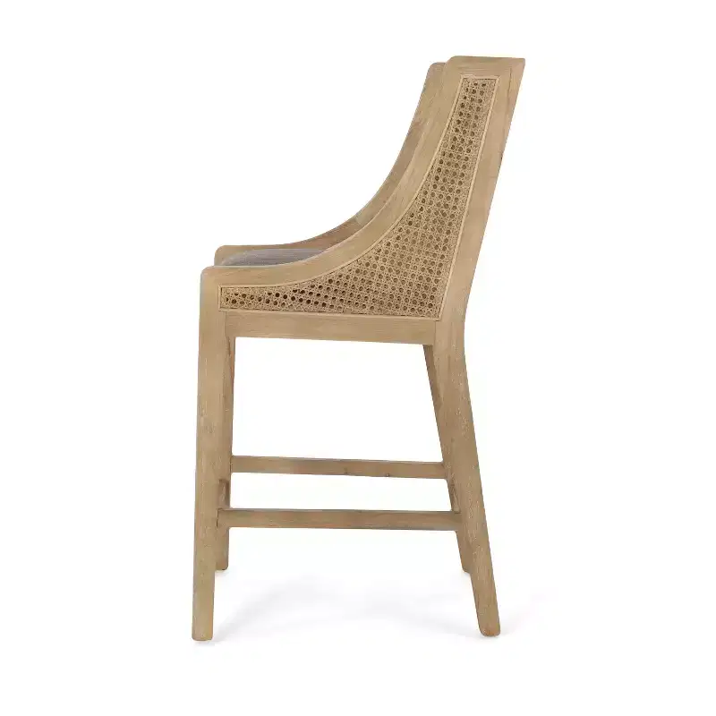 GDFStudio Deville Upholstered 25.5 inch Wood and Cane Counter Stools (Set of 2)