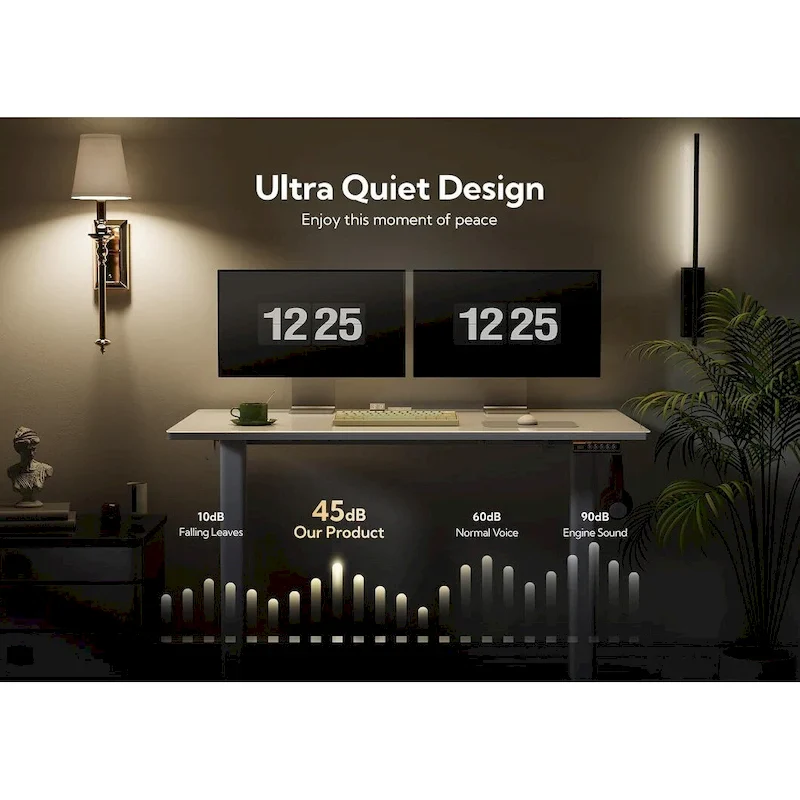 Claiks Glass Standing Desk, White Standing Desk Adjustable Height