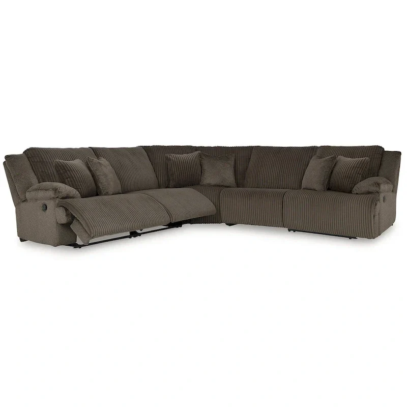 Signature Design by Ashley Top Tier Brown 5-Piece Reclining Sectional - 134W x 134D x 41H