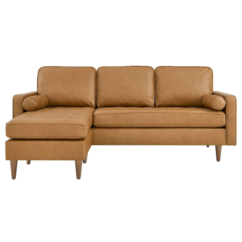Valour 78  Leather Apartment Sectional Sofa