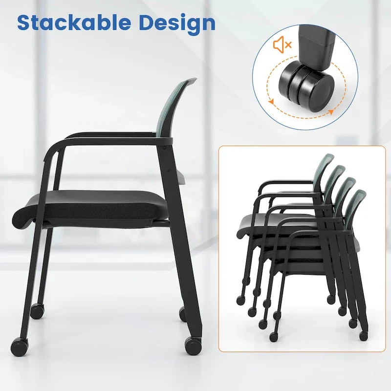 Conference Chairs Set of 2/4 Stackable Office Guest Mesh Chair