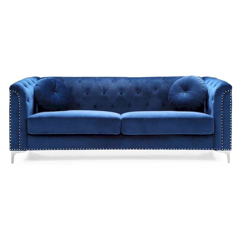 Pompano Velvet Button Tufted Sofa