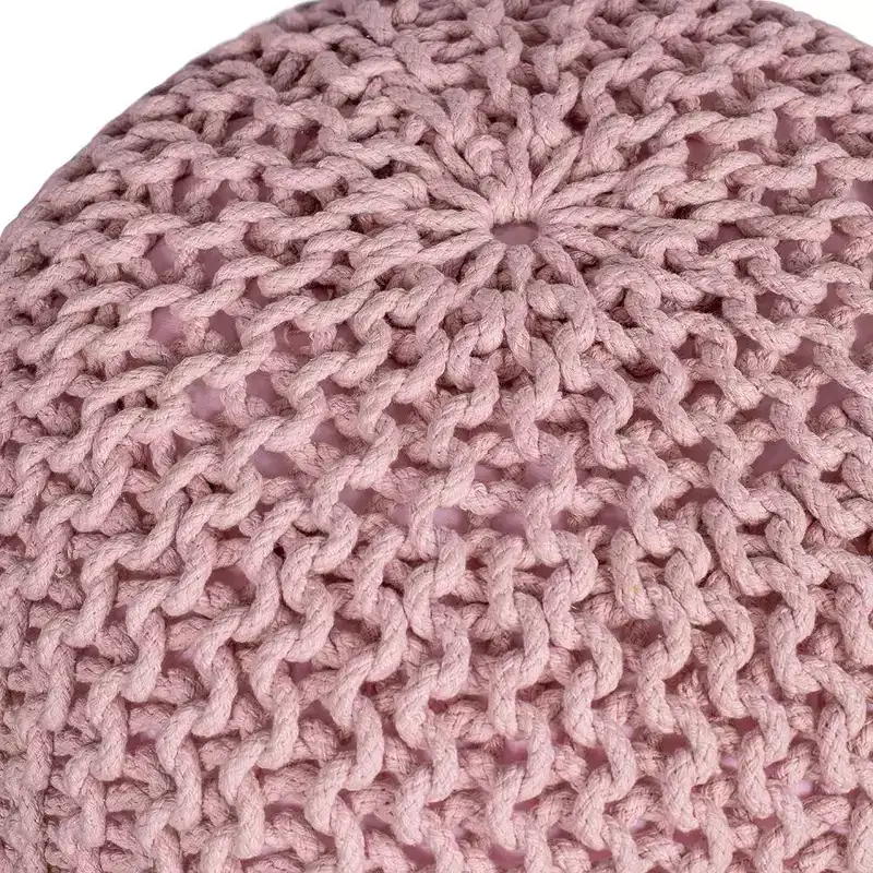 BirdRock Home Round Pouf Foot Stool Ottoman - Dusty Rose