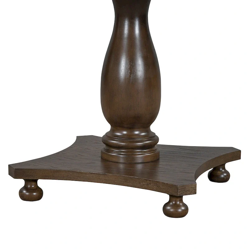 Retro Round Dining Table with 4 Upholstered Chairs