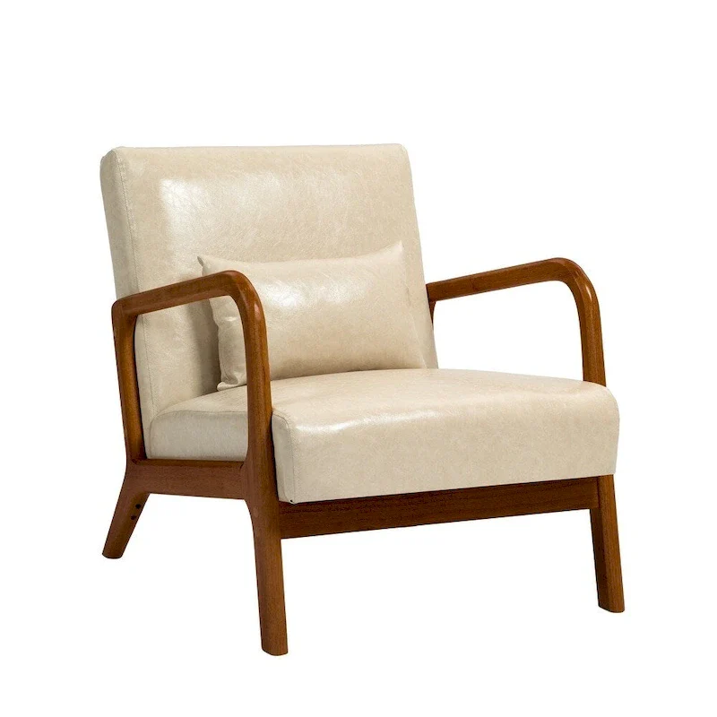 2 Set Upholstered Lounge Arm Chair with Pillow - Set of 2