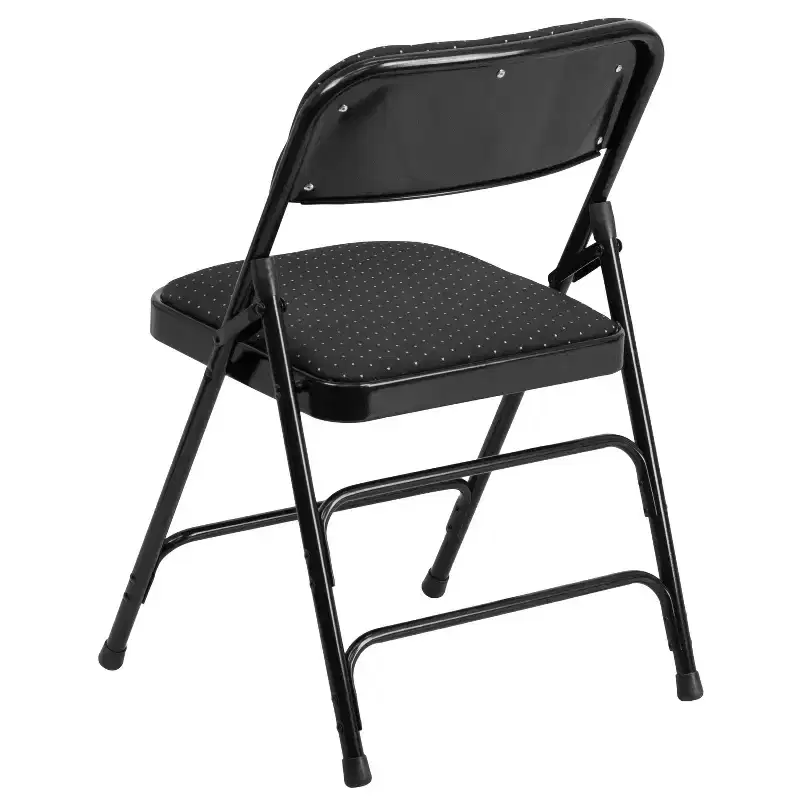 Emma and Oliver 4 Pack Curved Triple Braced & Double Hinged Fabric Upholstered Metal Folding Chair