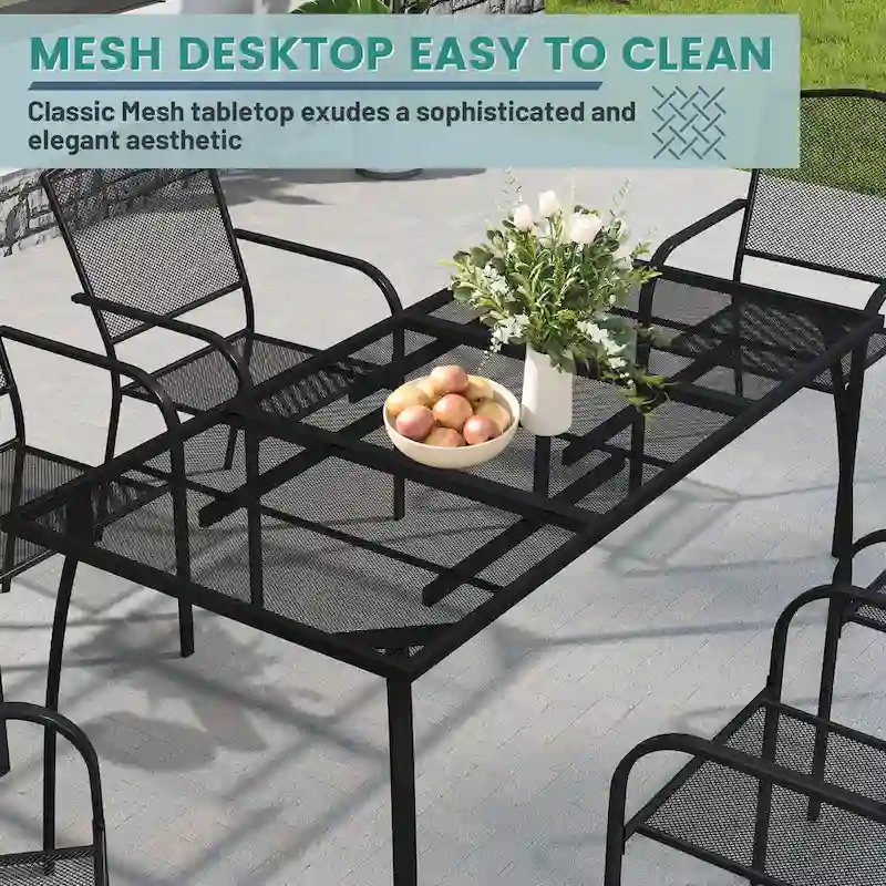 Rectangular iron mesh table, 65 x31.5