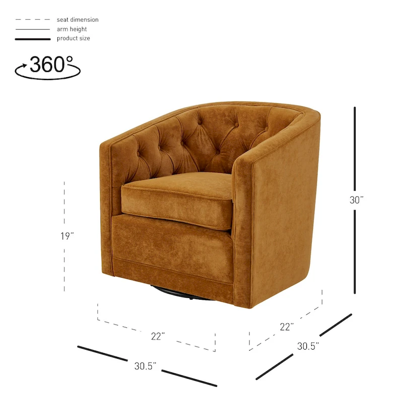 Walsh Fabric Swivel Barrel Chair