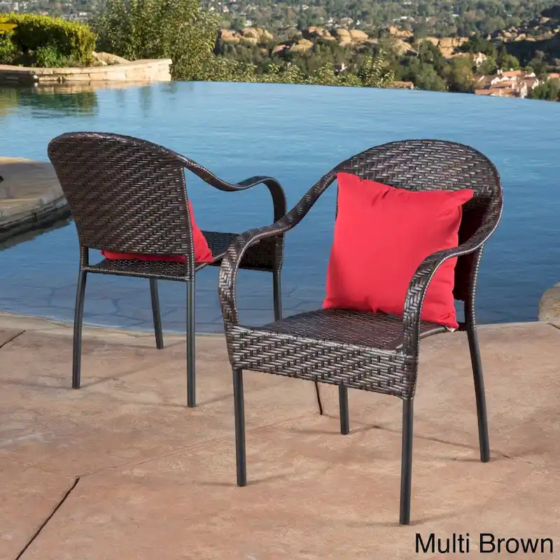 Sunset Outdoor Tight-weave Wicker Chair (Set of 2) by Christopher Knight Home