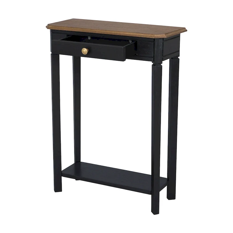 Marnie Two-tone 1-drawer Solid Wood Console Accent Table with Shelf by East at Main